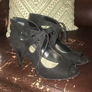 Black lace up heels